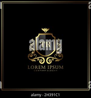 TR Initial Letter Luxury Logo template in vector for Restaurant, Royalty, Boutique, Cafe, Hotel, Heraldic, Jewelry, Fashion and other vector illustrat Stock Vector