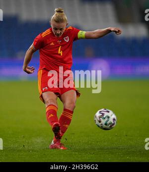 Cardiff,  Wales, 26, October, 2021,Sophie Ingle (Wales) Pictured in action,, During Wales v Estonia, 2023 FIFA Women's World Cup Qualifier, Credit:, Graham Glendinning,/ Alamy Live News Stock Photo