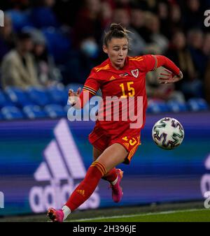 Cardiff,  Wales, 26, October, 2021,Hannah Cain (Wales) Pictured in action,, During Wales v Estonia, 2023 FIFA Women's World Cup Qualifier, Credit:, Graham Glendinning,/ Alamy Live News Stock Photo