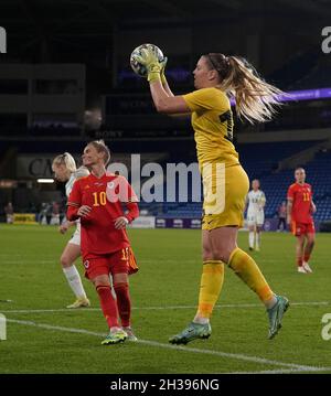 Cardiff,  Wales, 26, October, 2021,Karina Kork (Estonia) Pictured in action,, During Wales v Estonia, 2023 FIFA Women's World Cup Qualifier, Credit:, Graham Glendinning,/ Alamy Live News Stock Photo