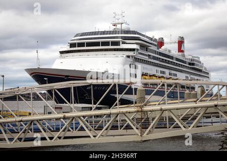 The cruise ship Borealis moored at Pier Head, Liverpool Stock Photo