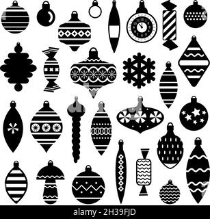 https://l450v.alamy.com/450v/2h39fjd/vintage-christmas-decorations-and-toys-in-outline-2h39fjd.jpg