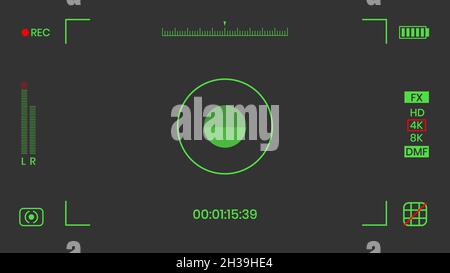 Camera viewfinder night vision video or photo frame recorder flat style design vector illustration. Stock Vector