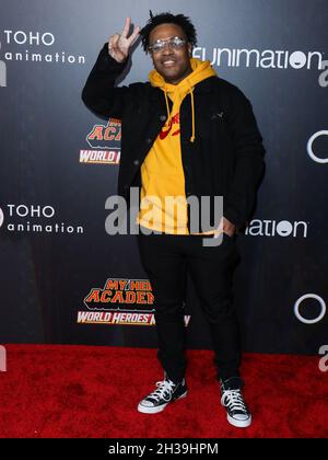 Los Angeles, United States. 26th Oct, 2021. LOS ANGELES, CALIFORNIA, USA - OCTOBER 26: Actor Zeno Robinson arrives at the Los Angeles Premiere Of Funimation's 'My Hero Academia: World Heroes' Mission' held at the L.A. Live Event Deck Top Floor Of The West Lot on October 26, 2021 in Los Angeles, California, United States. (Photo by Xavier Collin/Image Press Agency/Sipa USA) Credit: Sipa USA/Alamy Live News Stock Photo