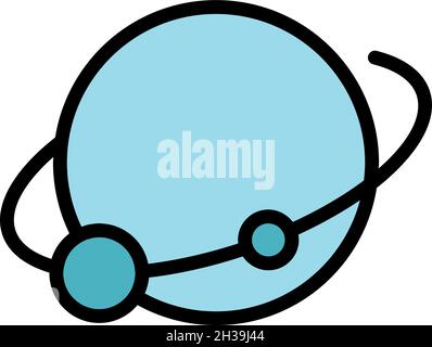 Rotation of the moon icon. Outline rotation of the moon vector icon color flat isolated Stock Vector