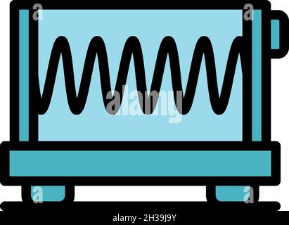 School oscilloscope icon. Outline school oscilloscope vector icon color flat isolated Stock Vector