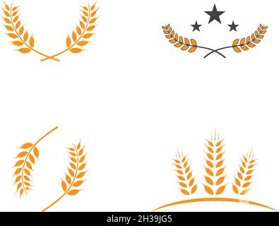wheat Logo Template vector icon design Stock Vector