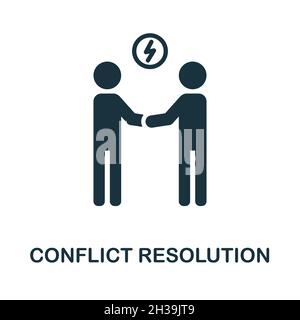 Conflict Resolution icon. Monochrome simple element from leadership collection. Creative Conflict Resolution icon for web design, templates Stock Vector