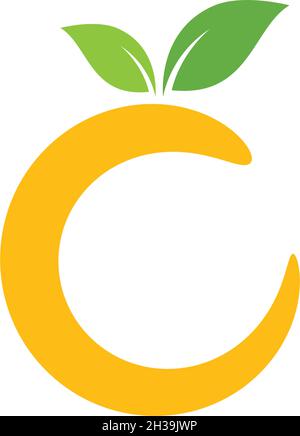 Fresh Orange fruits logo ilustration vector template Stock Vector