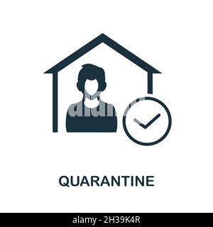 Quarantine icon. Monochrome sign from lockdown collection. Creative Quarantine icon illustration for web design, infographics and more Stock Vector