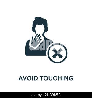 Avoid Touching icon. Monochrome sign from lockdown collection. Creative Avoid Touching icon illustration for web design, infographics and more Stock Vector