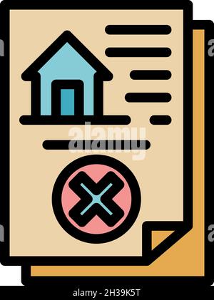 Demolition house document icon. Outline demolition house document vector icon color flat isolated Stock Vector