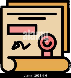 Demolition diploma icon. Outline demolition diploma vector icon color flat isolated Stock Vector