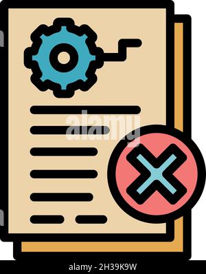 Restricted demolition document icon. Outline restricted demolition document vector icon color flat isolated Stock Vector