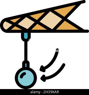 Metal wrecking ball icon. Outline metal wrecking ball vector icon color flat isolated Stock Vector