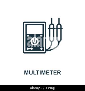 Multimeter icon. Monochrome sign from machinery collection. Creative Multimeter icon illustration for web design, infographics and more Stock Vector