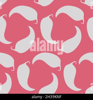 Seamless pattern, silhouette of chili pepper on a pink background, vector illustration for textiles, wallpaper and wrapping paper Stock Vector