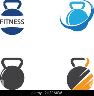 Dumbbell and fitness logo icon vector template Stock Vector