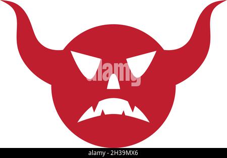 Devil face character logo ilustration vector template Stock Vector