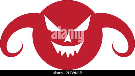 Devil face character logo ilustration vector template Stock Vector