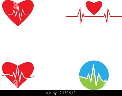 heart beat line logo vector ilustration Stock Vector