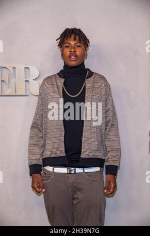 New York, United States. 26th Oct, 2021. NEW YORK, NY - OCTOBER 26: Solomon Irama attends the 'Swagger' New York premiere at the Brooklyn Academy of Music on October 26, 2021 in New York City. Credit: Ron Adar/Alamy Live News Stock Photo