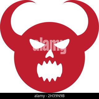 Devil face character logo ilustration vector template Stock Vector