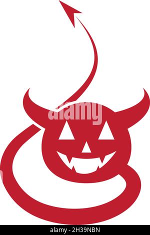 Devil face character logo ilustration vector template Stock Vector