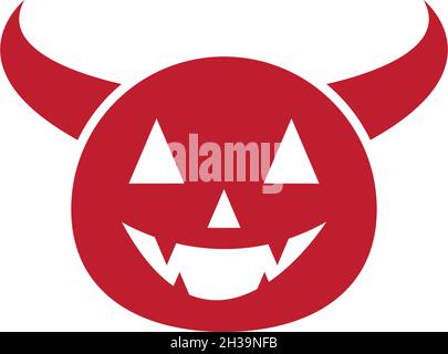 Devil face character logo ilustration vector template Stock Vector