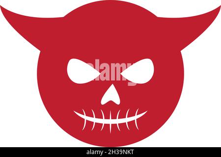 Devil face character logo ilustration vector template Stock Vector