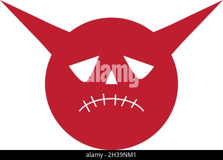 Devil face character logo ilustration vector template Stock Vector