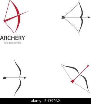 Archery logo icon vector ilustration template Stock Vector