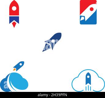 Rocket ilustration logo vector icon template Stock Vector