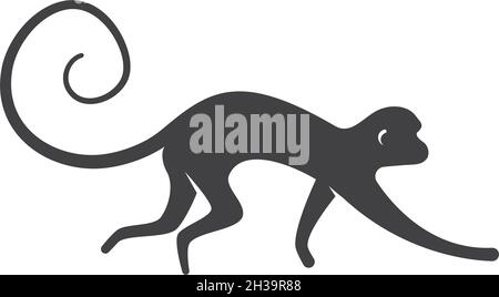 Monkey logo ilustration vector flat design Stock Vector