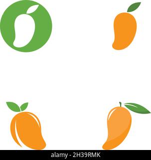 Mango logo flat design vector template Stock Vector