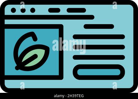 Web landscape designer icon. Outline web landscape designer vector icon color flat isolated Stock Vector