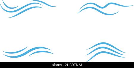 Set of Water wave Logo design vector Template Stock Vector