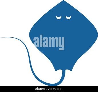 Stingray logo ilustration vector flat design template Stock Vector
