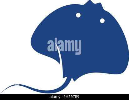 Stingray logo ilustration vector flat design template Stock Vector