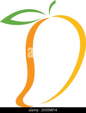 Mango logo flat design vector template Stock Vector