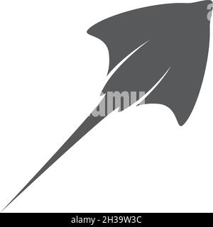 Stingray logo ilustration vector flat design template Stock Vector