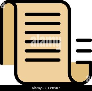 Scenario scroll icon. Outline scenario scroll vector icon color flat isolated Stock Vector