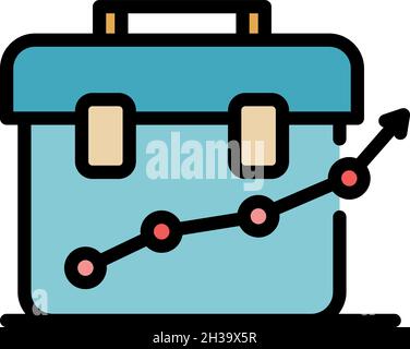 Methodology leather bag icon. Outline methodology leather bag vector icon color flat isolated Stock Vector