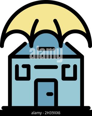 Protected house roof icon. Outline protected house roof vector icon for ...