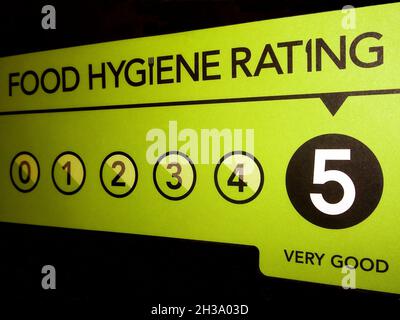 VERY GOOD food hygiene rating from the United Kingdom Food Standards Agency Stock Photo