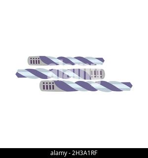 Metal drill bit vector flat icon isolated on a white background spiral tool for electric drilling machine vector illustration Stock Vector