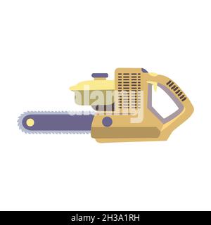 Chainsaw icon in flat style isolated Saw symbol vector illustration Stock Vector