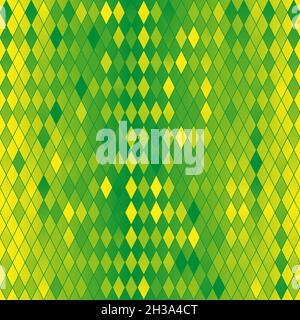 Seamless repeating pattern. Diamond shapes in lime colors, greens and yellows. Abstract geometrical Stock Vector