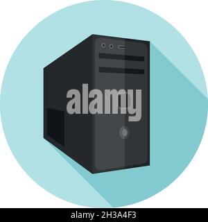 Vector flat design icon Computer Case Stock Vector