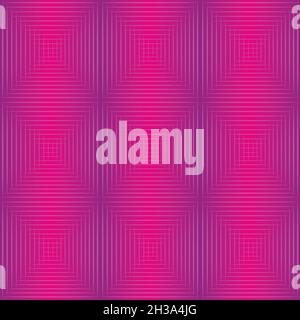 Seamless repeating pattern. Hot pink, gradient squares and diamonds. Psychedelic optics. Stock Vector